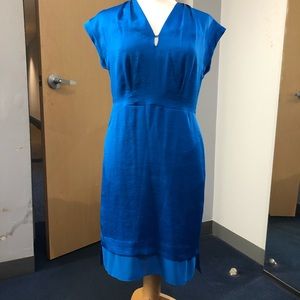 Anne Klein Cap Sleeve Vneck Dress